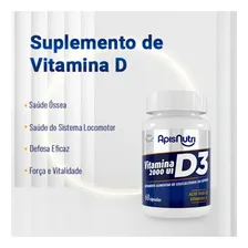 Vitamina D3 2000ui 100% Puro - 60 Cápsulas 280mg Apisnutri Sabor Natural Foto mini 4
