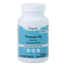 Vitamina D3 5000 Ui - 100 Softgels Importada Vitacost Foto  mini 1