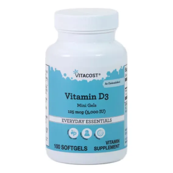 Vitamina D3 5000 Ui - 100 Softgels Importada Vitacost Foto 1