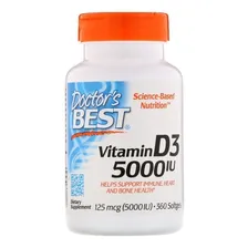 Vitamina D3 5000 Ui 360 Softgels Doctor's Best Importado Eua Sabor Natural Foto mini  2