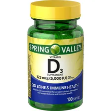 Vitamina D3 5000iu 125mcg 100 Softgels Spring Valley Foto mini 1