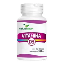 Vitamina D3 5mcg Colecalciferol 60 Cápsulas Natural Green Foto  mini 1
