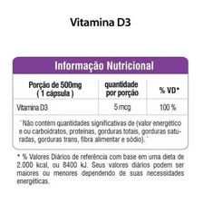 Vitamina D3 5mcg Colecalciferol 60 Cápsulas Natural Green Foto mini  2