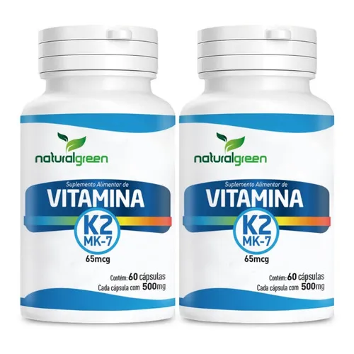 Vitamina K2 Mk7 120 Cápsulas Natural Green Sabor Sem Sabor Foto 1