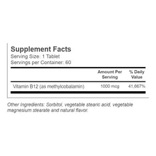 Vitamina Methyl B12 Metilcobalamina 1000mcg 60 Tabletes Mastigáveis Vitacost Importado Foto mini 2