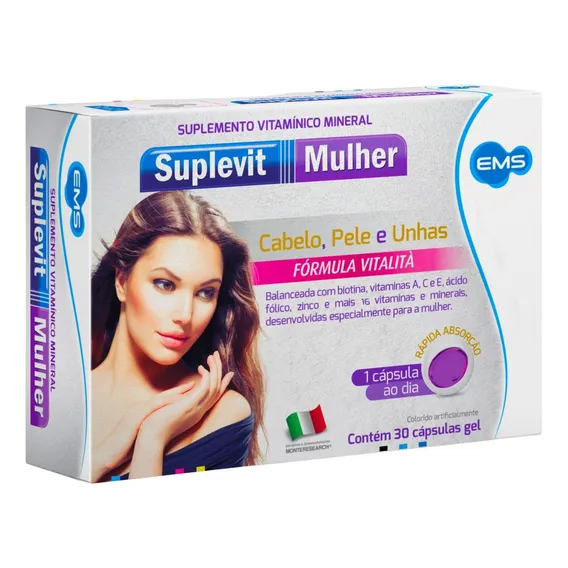 Vitamina Suplevit Mulher 30cp Vitaminas Para Pele Sabor Sem Sabor Foto 1