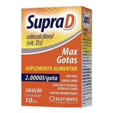Vitamina Supra D Max Gota 10ml Kley Hertz Sabor 2000 UI por gota Foto mini 1