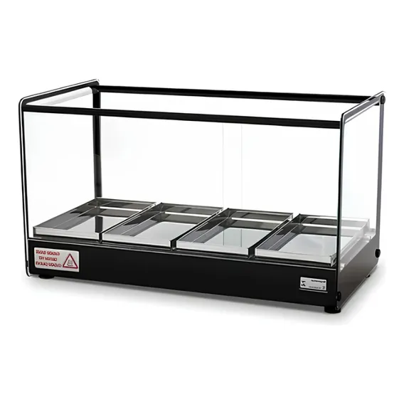 Vitrine Estufa 4 Bandejas Titã Quadrada Dupla Para Salgados 110v Foto 1