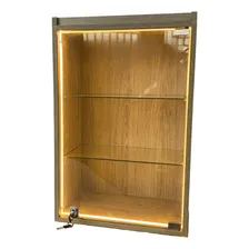Vitrine Suspensa Amadeirada Fita Led Porta Vidro Tabacaria Foto mini 3