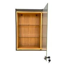 Vitrine Suspensa Amadeirada Fita Led Porta Vidro Tabacaria Foto mini 1