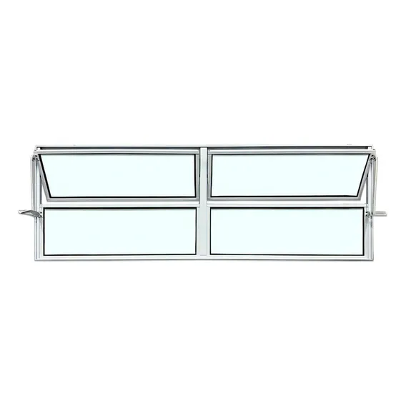 Vitro Basculante 2 Seções Branco 40 X 120 Vidro Liso Foto 1