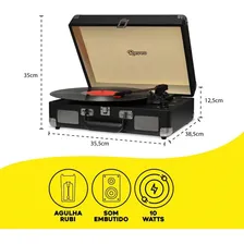 Vitrola Maleta Toca Discos De Vinil Com Conversor Digital Foto mini 2