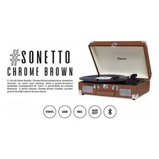 Vitrola Raveo Sonetto Marrom Bluetooth Retrô Reproduz Grava 110v/220v Foto mini  2