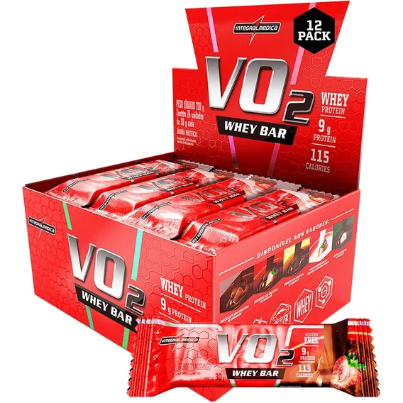 Vo2 Protein Bar Morango 12 und Integralmédica Foto 1