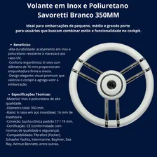 Volante Savoretti Branco 350mm Barco Lancha Foto mini  3