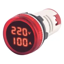 Voltimetro Amperimetro 22mm Modelo Ad16-22va Vermelho Foto mini 1
