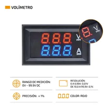 VoltÃmetro AmperÃmetro 99,9v 10a Display vermelho e azul Foto mini 3