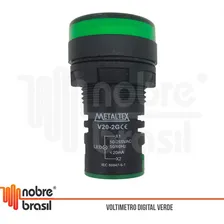 Voltimetro Digital 22mm - Verde - 50 A 265vca Foto mini 3