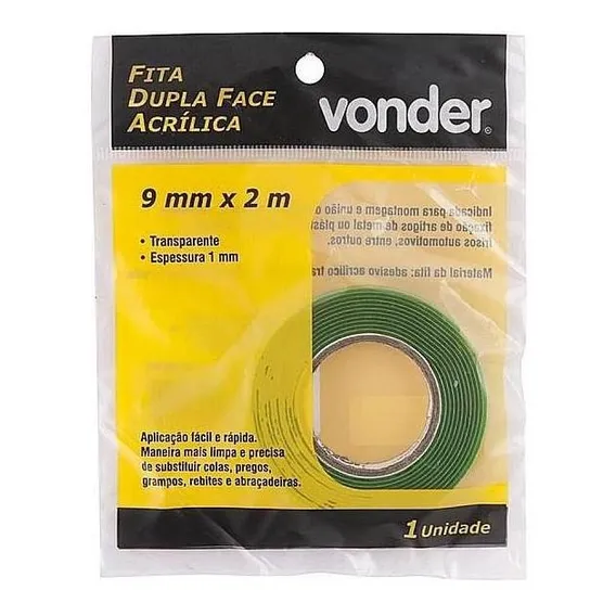 Vonder Fita Dupla Face Acrílica 09mmx2m Foto 1