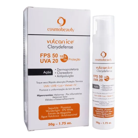 Vulcan Ice Clareador Clarydefense Cosmobeauty Fps50 de 50g Foto 1