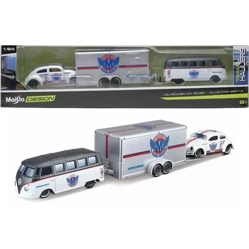 Vw Van Samba Kombi + Beetle Fusca - Team Haulers 1/64 Maisto Foto 1