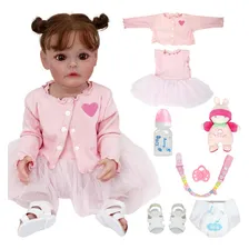 VXN Boneca Bebe Reborn Boneca Silicone Realista Alice Boneca 55CM pintada Foto mini 1