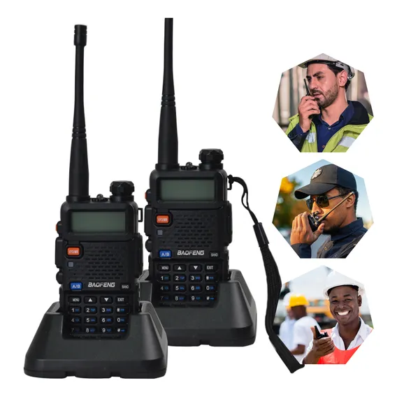 Walkie-talkie Baofeng Analogical UV-5R com 2 rádios - preto Foto 1