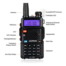 Walkie-talkie Baofeng Analogical UV-5R com 2 rádios - preto Foto mini 4
