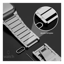 Watch Shop Aço inox Elos Cor Prata Pulseira Em Aço Inox Para Apple Watch 10 ultra 45 46 49mm Foto mini 4