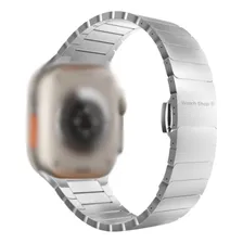 Watch Shop Aço inox Elos Cor Prata Pulseira Em Aço Inox Para Apple Watch 10 ultra 45 46 49mm Foto mini 2