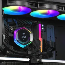 Water Cooler 360mm Cooler Master Masterliquid Ion 360 Aio Led Rgb Display Lcd CompatÃvel Amd / Intel Foto mini 4