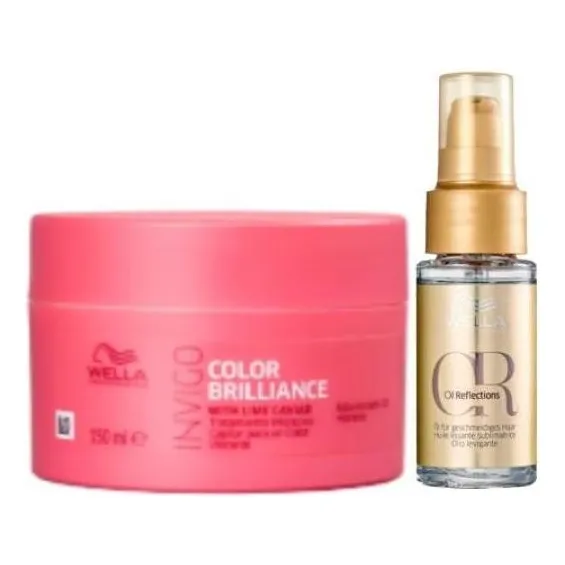 Wella Brilliance Máscara 150ml + Oil Reflections Foto 1