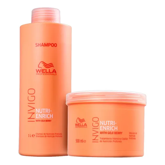 Wella Professionals Invigo Nutri Enrich Wella Professionals Invigo Nutri Enrich Kit Shampoo 1000ml + Máscara 500g Profissional En Garrafa, Pote De 1500ml De 1500g Foto 1