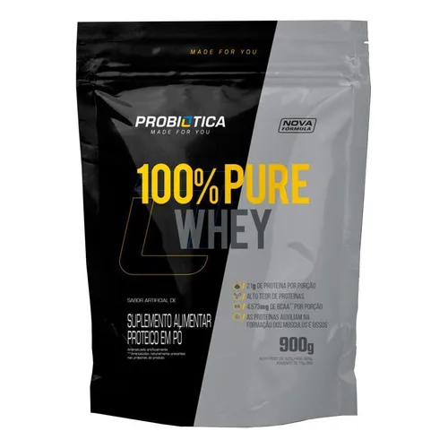 Whey 100% Pure 900g - Probi贸tica - Refil - Cookies & Cream Foto 1