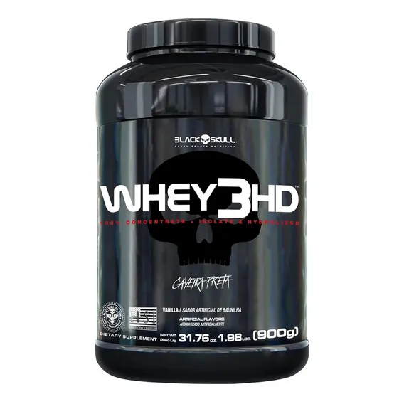 Whey 3hd 900g Pote - Black Skull Sabor Chocolate Foto 1
