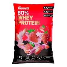 Whey Concentrado 80% Whey Protein - Growth Supplements Sabor Morango Foto  mini 1