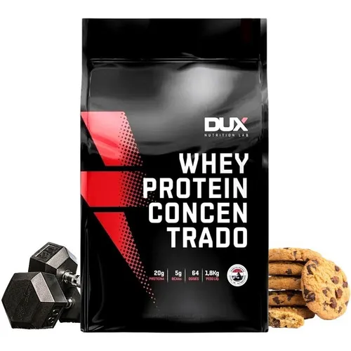 Whey Concentrado Refil - 1800g - Dux - + Massa Muscular Sabor Cookies Foto 1
