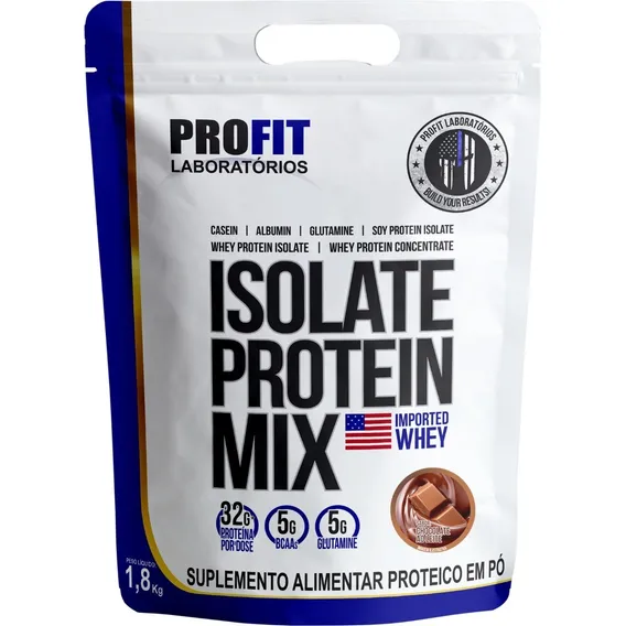 Whey Isolate Protein Mix Refil 1,8kg - Profit Labs Sabor Chocolate Foto 1