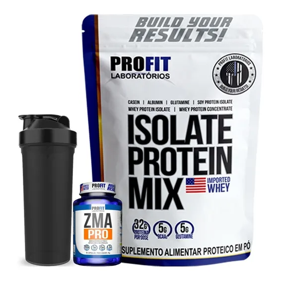 Whey Isolate Protein Mix Refil 1,8kg + Zma - Profit + Sabor Torta De Limão Foto 1