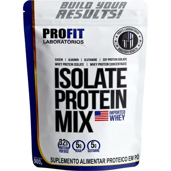 Whey Isolate Protein Mix Refil 900g - Profit Sabor Morango Foto 1