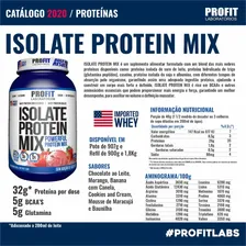 Whey Isolate Protein Mix Refil 900g - Profit Sabor Morango Foto mini 2