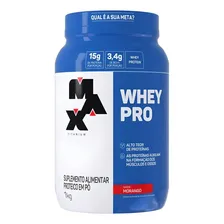 Whey Pro Concentrado Pote 1kg - Max Titanium Sabor Morango Foto  mini 1