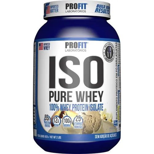 Whey Protein 100% Isolado - Iso Pure Whey 907g - Profit Labs Baunilha Foto 1