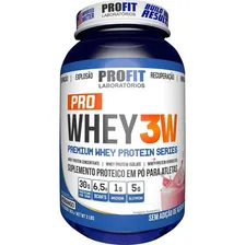 Whey Protein 3w Premium 907g Pote - Profit Labs Sabor Morango Foto mini 1