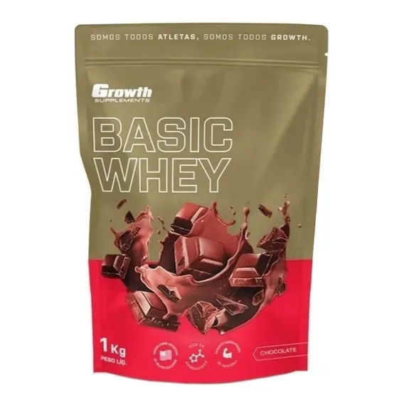 Whey Protein Growth Basic Whey (1kg) - Growth Supplements Sabor Chocolate Foto 1