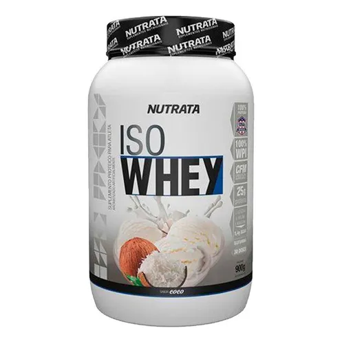 Whey Protein Iso Whey Isolado 900g Nutrata Sabor Coco Foto 1