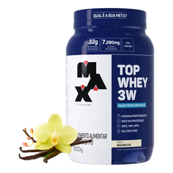 Whey Top Hidrolisado Isolado Concentrado 900g Sabor Baunilha Sabor Whey De Baunilha Foto 1