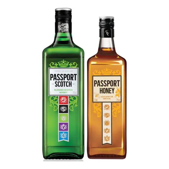 Whisky Escocês Passport Scotch 1l + Passport Honey 670ml Foto 1