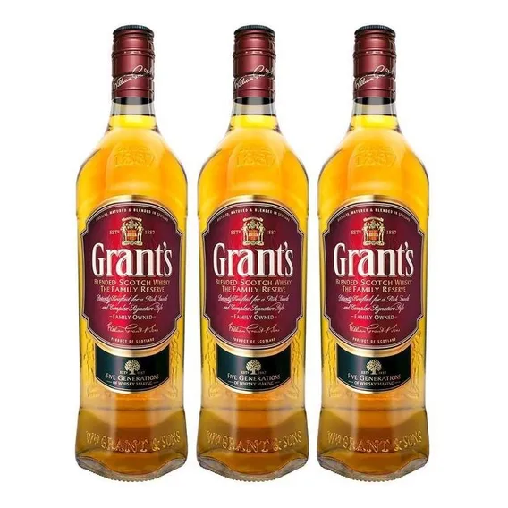 Whisky Grants Family Reserve 1 lt 3 unidades Foto 1