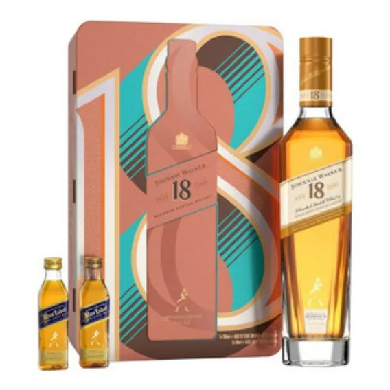 Whisky Johnnie Walker 18 anos 750 com 2 miniatura Blue Label 50 Foto 1
